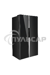 Холодильник Maunfeld MFF177NFB черный глянц. двухкамерный 263/170л морозилка сбоку, No Frost, Side by Side