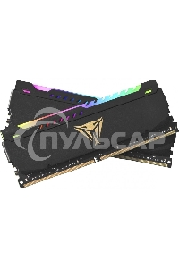 Оперативная память Patriot Viper Steel, DDR4, 32Gb (2x16Gb), 3200MHz, CL18, DIMM, с радиатором, RGB, черный