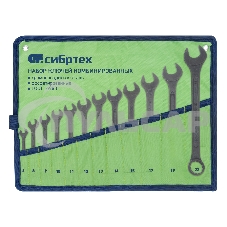 Набор ключей СИБРТЕХ комбинированных,6 - 22 мм,12 шт., CrV,фосфатированные,ГОСТ 1698315477