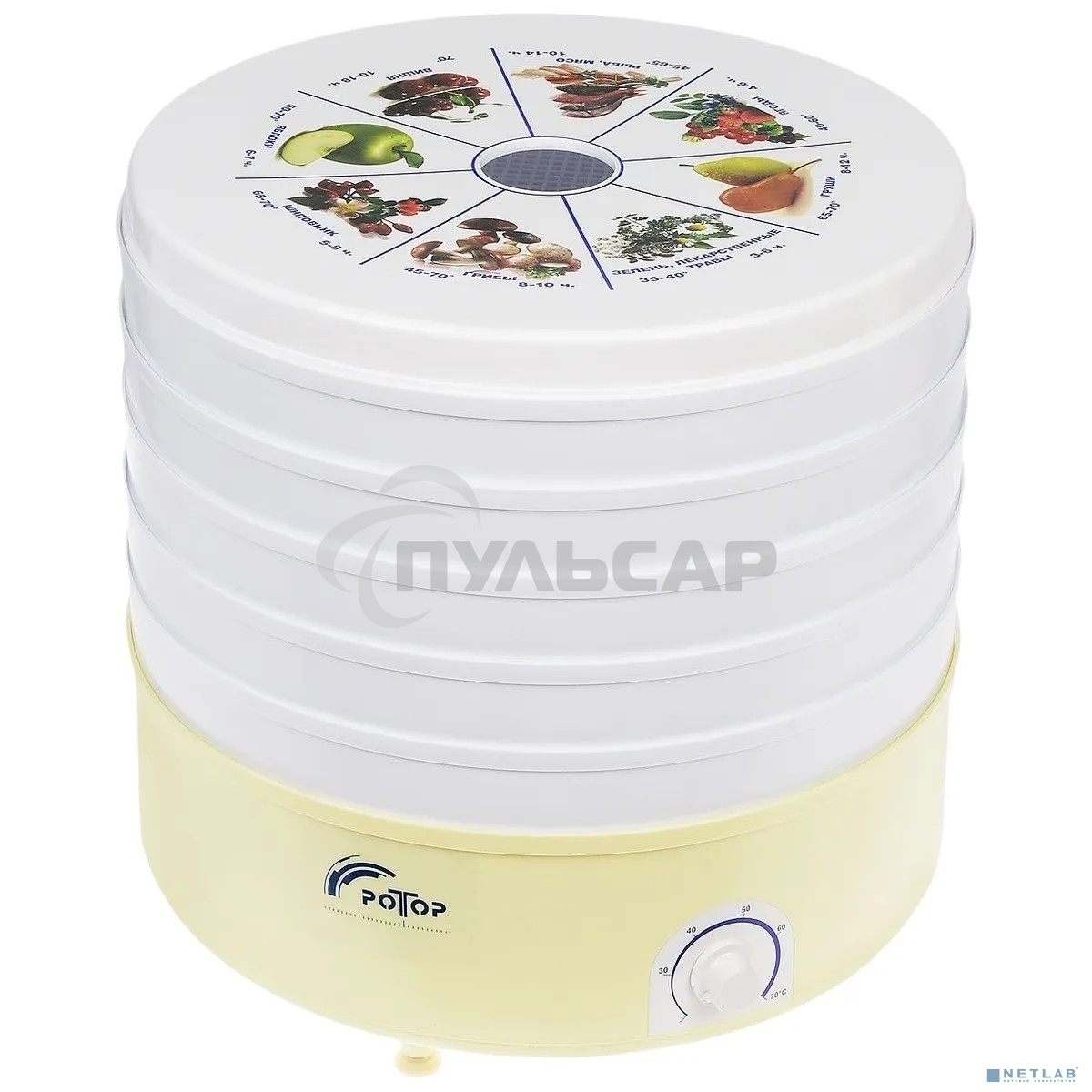 Сушилка для овощей и фруктов Ротор СШ-002 с 5 решетами в гофротаре