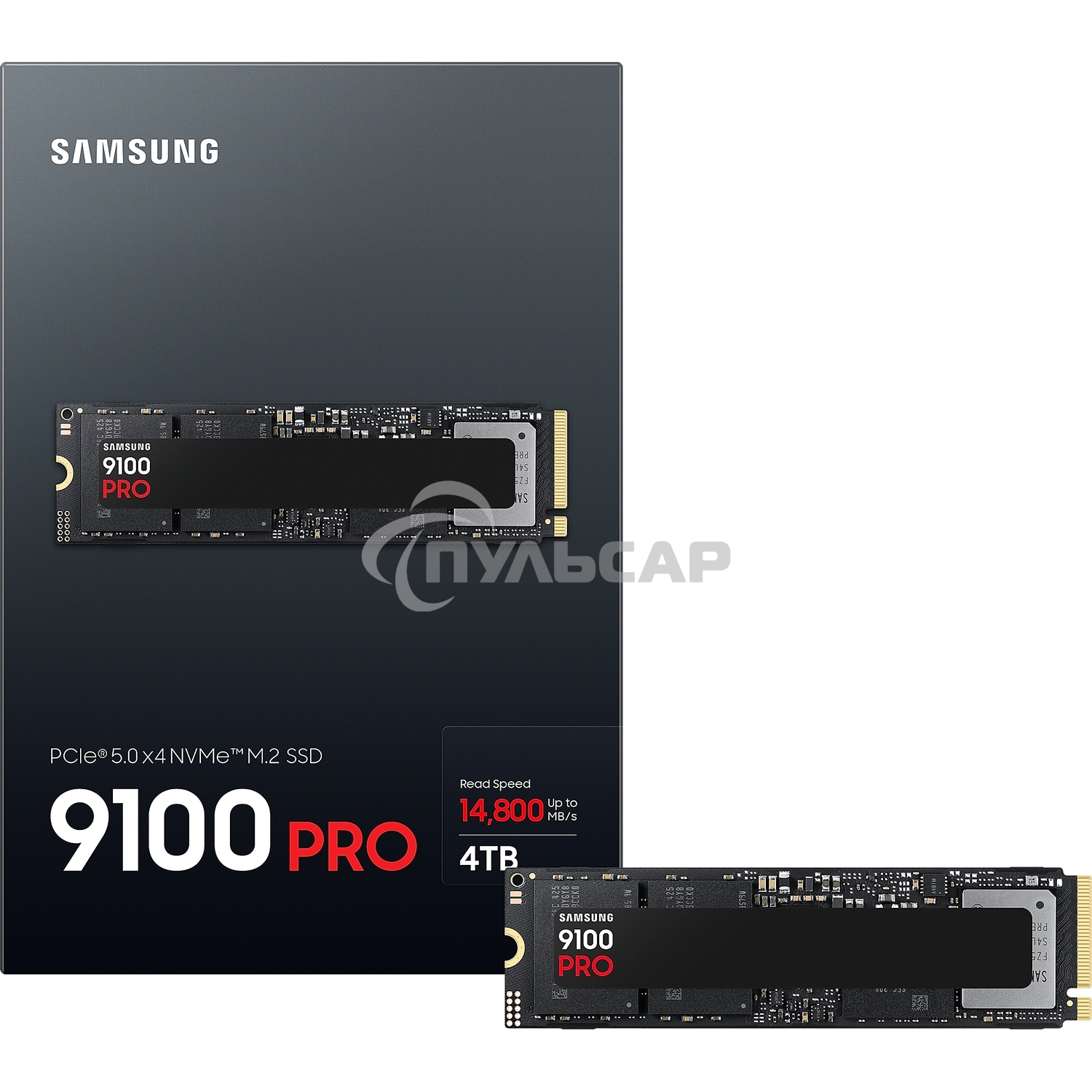 Накопитель SSD 4Tb Samsung 9100 PRO, M.2, PCI-E 5.0 x4, TLC 3D NAND R/W - 14800/13400 Mb/s