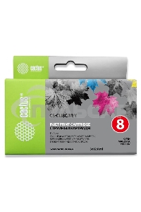 Картридж струйный Cactus СS-CLI8C/M/Y голубой/пурпурный/желтый (36 мл) для Canon MP470/500/530/600/800/810/830/970/MX850/iP4200/4300/520
