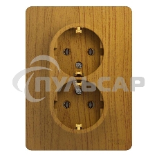 Розетка 2-м СП Glossa в сборе с заземл. в сборе дер. дуб SchE GSL000524