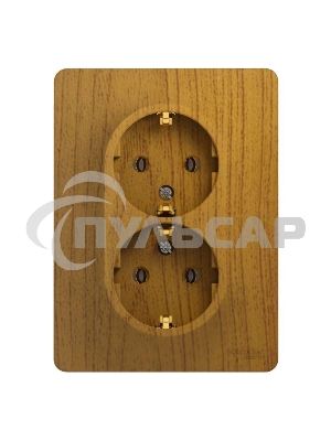 Розетка 2-м СП Glossa в сборе с заземл. в сборе дер. дуб SchE GSL000524