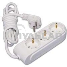 Удлинитель 3х3м с заземл. 16А защ. шторки Makel N3210043