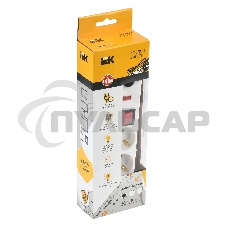 Сетевой фильтр Iek WFP10-16-03-01-N СФ-03К-выкл. 3 места 2Р + PE/1,5метра 3х1мм2