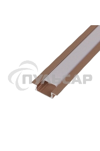 Комплект врезного алюминиевого профиля с рассеивателем, 22х6мм, 1м, розовое золото Rexant
