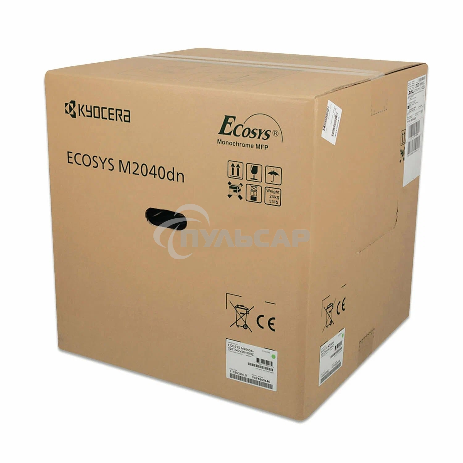 МФУ лазерное Kyocera Ecosys M2040dn (Азия) (1102S33AX0), A4, ч/б, печ. до 40 стр/мин., скан. до 40 стр/мин. (ч/б) 23 стр/мин. (цвет), 1200 x 1200 dpi (печать) 600x600dpi (скан.), USB, RJ-45 (старт.картр. TK-1178)