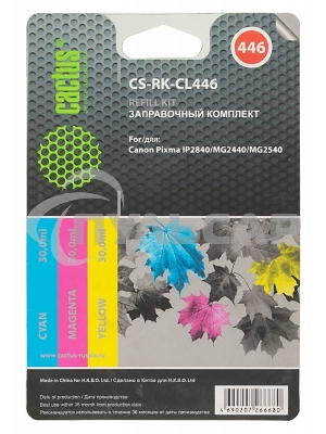 Заправочный набор Cactus CS-RK-CL446 многоцветный для Canon Pixma MG2440/MG2541 (3*30ml)