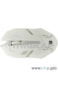 Мышь проводная Defender Cyber MB-560L белый, 1200 dpi, USB, кнопки - 3