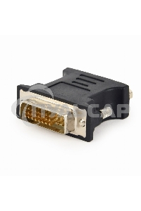Переходник DVI-VGA Cablexpert A-DVI-VGA-BK, 29M/15F, черный, пакет