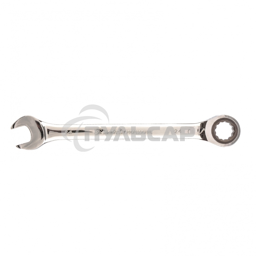 Ключ комбинированный трещоточный Matrix, 24 мм, CrV зеркальный хром