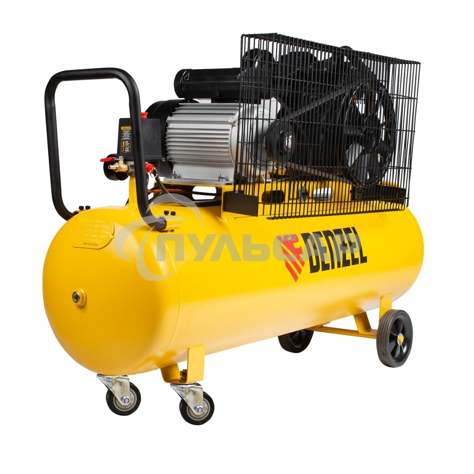 Компрессор воздушный рем. привод BCV2300/100, 2,3 кВт, 100 литров, 440 л/мин Denzel