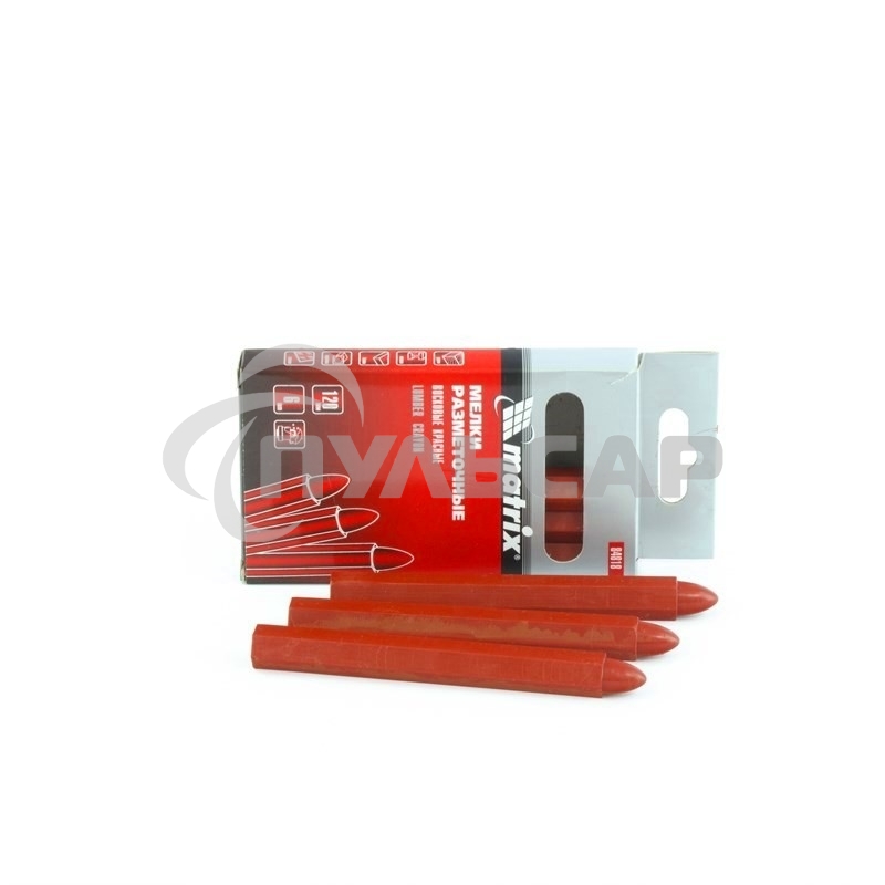 Мелки Matrix разметочные восковые красные, 120 мм, коробка 6шт