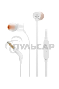 Наушники JBL Tune 110, 3.5 мм, внутриканальные, белый