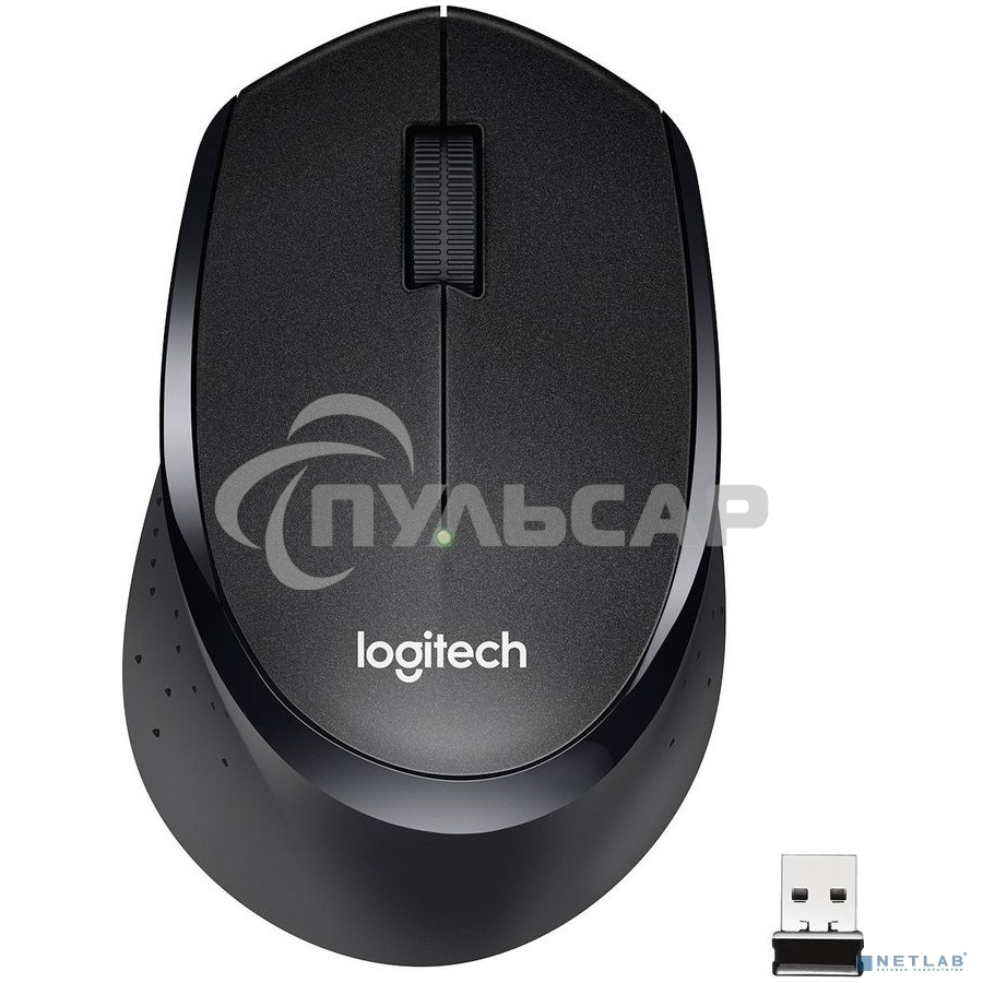 Мышь беспроводная Logitech M330 SILENT PLUS черный, 1000 dpi, радиоканал, USB, кнопки - 3