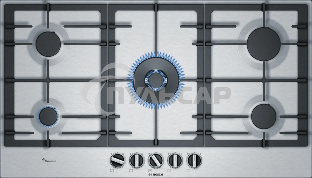 Газовая варочная панель Bosch PCR9A5B90M нержавеющая сталь