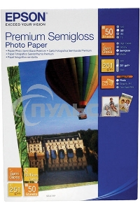 Бумага Epson C13S041765 10x15, 50л, 251г/м2 Полуглянцевая высококачественная