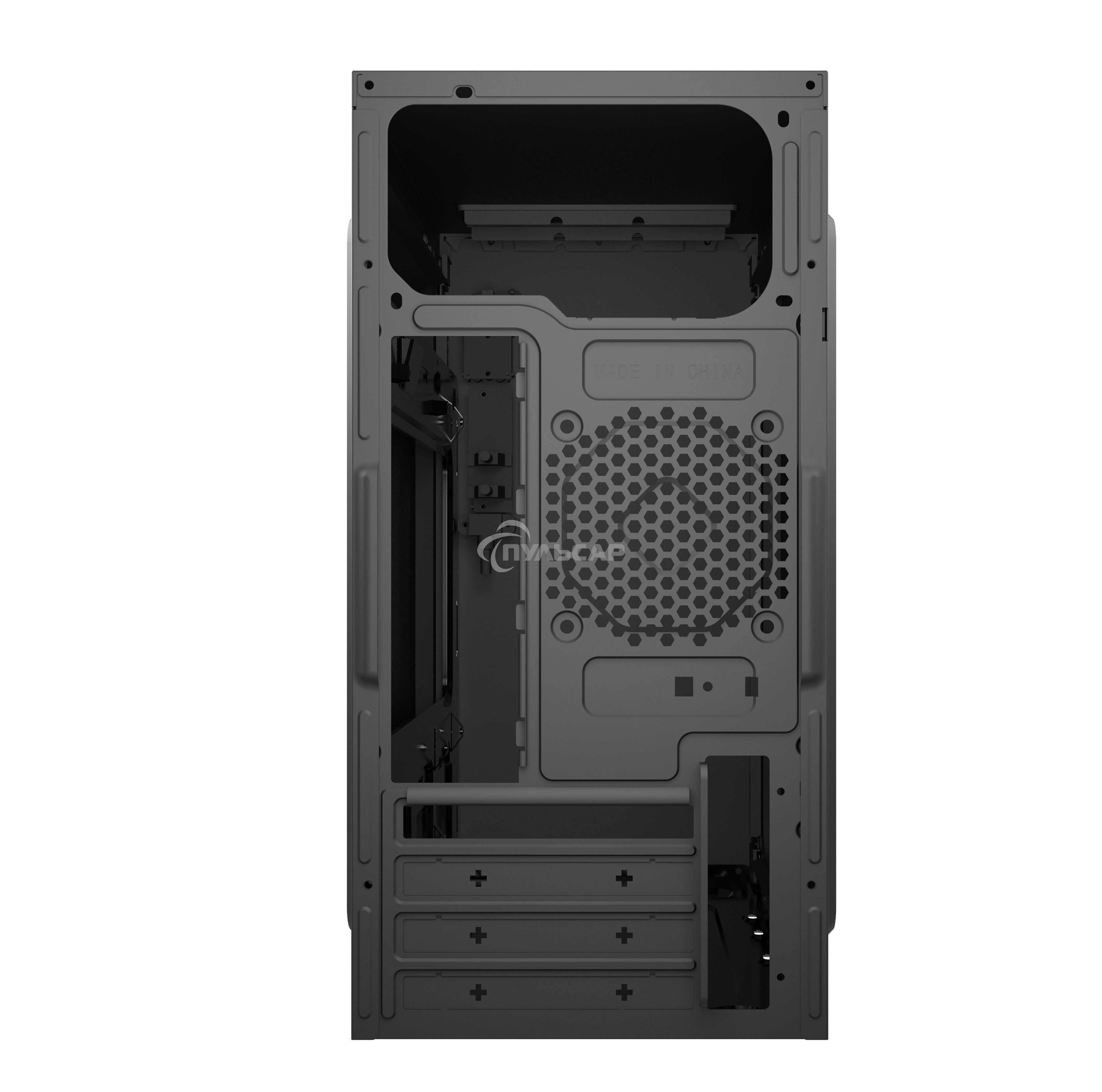 Компьютерный корпус с блоком питания 450Вт. Case Forza mATX, 450W, 2xUSB 2.0, Black, w/o FAN, 8 см fan PSU, power cord