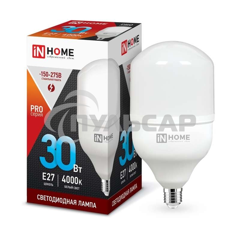 Лампа светодиодная LED-HP-PRO 30Вт 230В 4000К E27 2700лм IN HOME 4690612031071