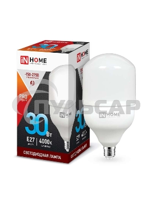 Лампа светодиодная LED-HP-PRO 30Вт 230В 4000К E27 2700лм IN HOME 4690612031071