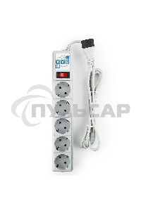 Сетевой фильтр POWER CUBE 1,9 м.* 5 розеток, серый