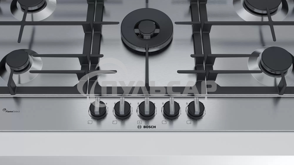 Газовая варочная панель Bosch PCR9A5B90M нержавеющая сталь