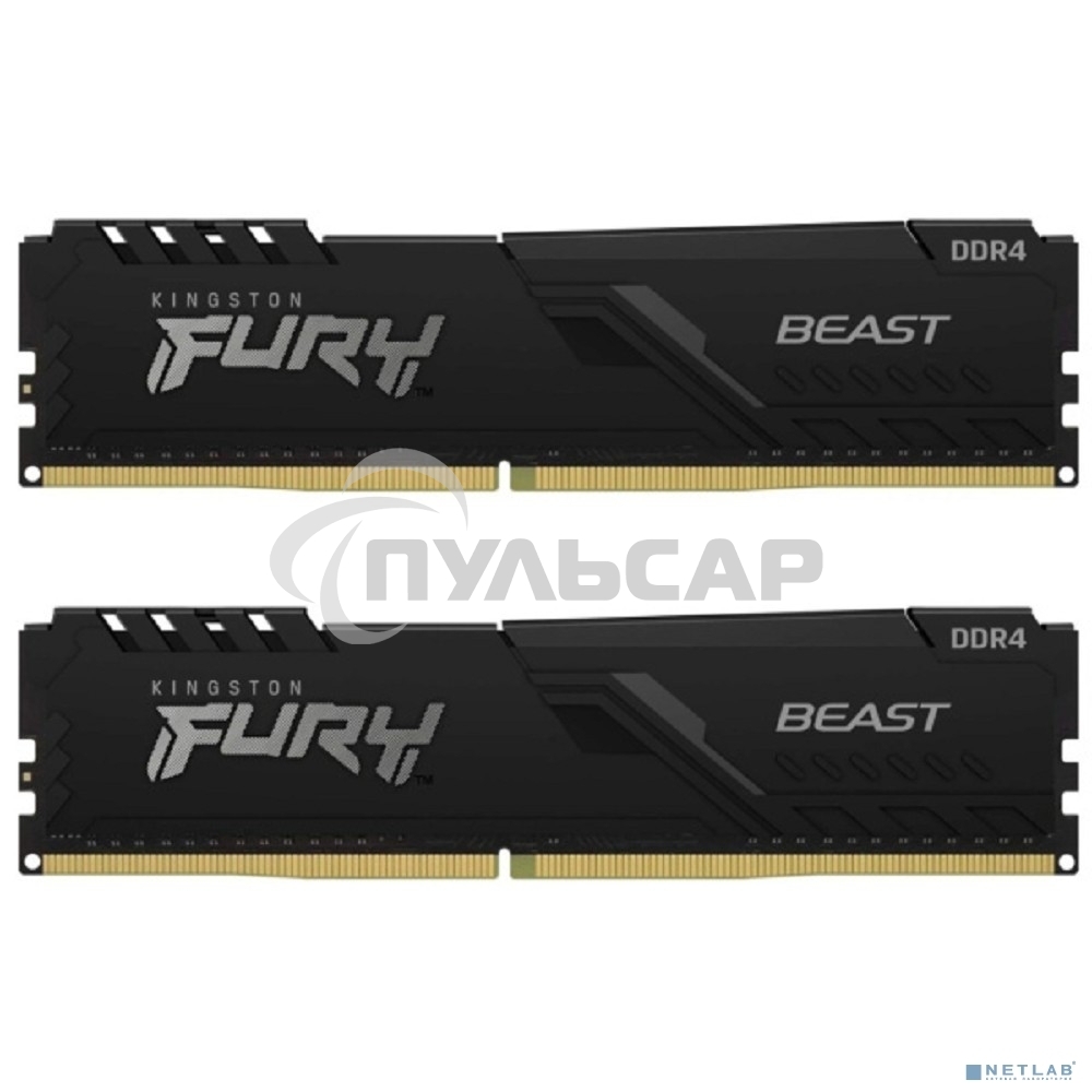 Оперативная память Kingston 32Gb 3200MT/s DDR4 CL16 DIMM (Kit of 2) 1Gx8 FURY Beast Black