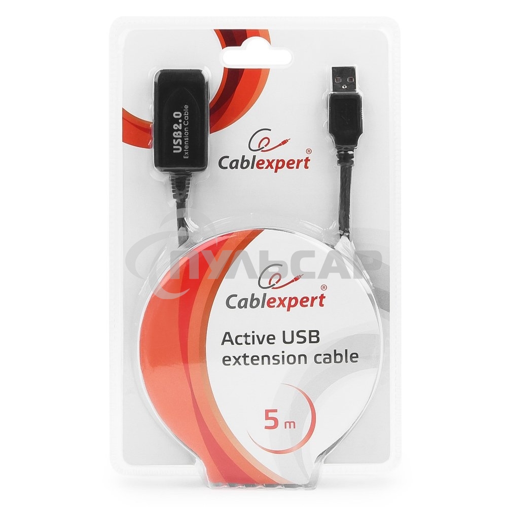 Кабель-удлинитель USB2.0 активный Gembird/Cablexpert UAE-01-5M, AM/AF, 5м