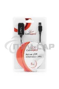 Кабель-удлинитель USB2.0 активный Gembird/Cablexpert UAE-01-5M, AM/AF, 5м