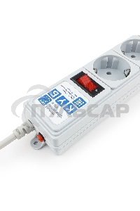 Сетевой фильтр POWER CUBE 1,9 м.* 5 розеток, серый