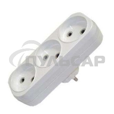 Разветвитель 3 гнезда без заземл. плоский 6А UNIVersal А203 Разветвитель 3 гнезда без заземл. плоский 6А UNIVersal А203