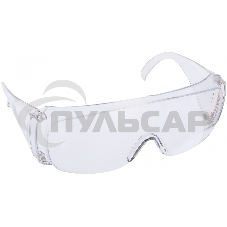 Очки защитные СИБРТЕХ открытого типа,прозрачные,ударопрочный поликарбонат,бок. и верх. защита 89155