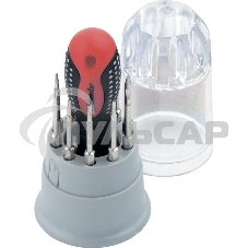 Отвертка Matrix для точных работ Fusion с насадками, 11 пр. в пласт. пенале, 3-х комп. рукоятка