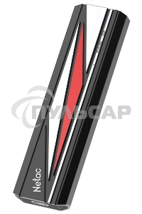 Внешний SSD Netac ZX20L, 256 GB, USB 3.2 Gen 2x2 Type-C, R/W 2000/1800, черный