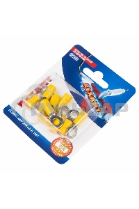 Наконечник кольцевой Rexant изолированный, ø6.5мм, 4-6мм², НКи 6.0-6 / НКи5,5-6 / RV5.5-6, желтый, в упак. 10 шт.