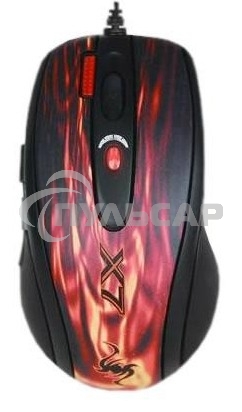 Мышь проводная A4Tech XL-750BK черный/красный, 3600 dpi, USB, кнопки - 7