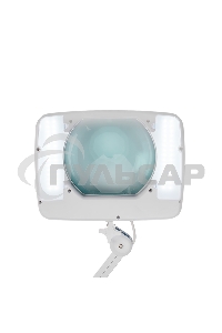 Лупа на струбцине Rexant, квадратная, 5D, с подсветкой 60 SMD LED, сенсорный регулятор яркости, белая