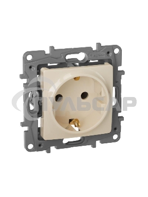 Розетка 2К+З винты, сл. кость ETIKA 