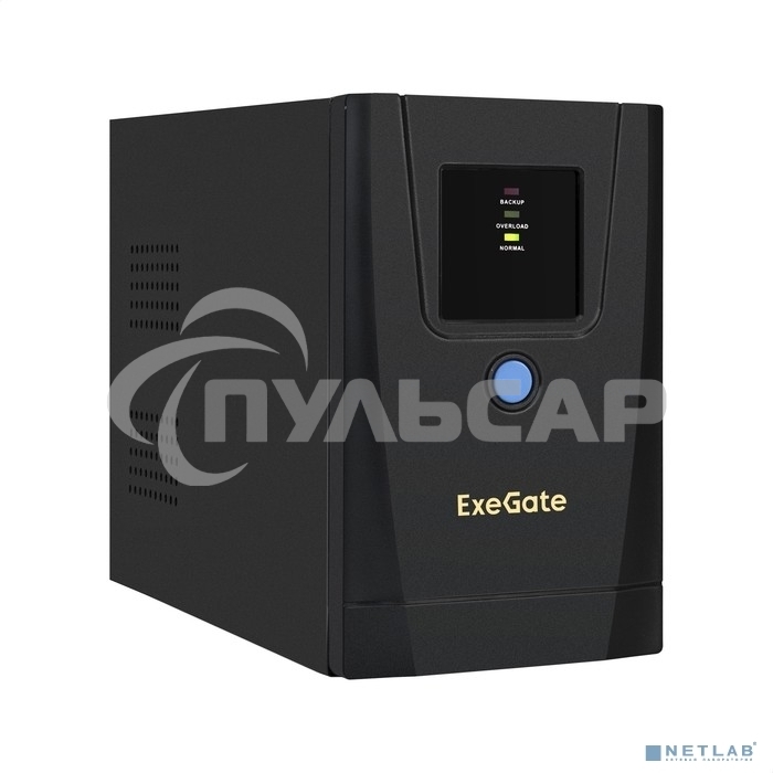 Источник бесперебойного питания ExeGate SpecialPro UNB-650.LED.AVR.1SH.2C13 650VA/360W, LED, AVR, 1*Schuko+2*C13, металлический корпус, черный