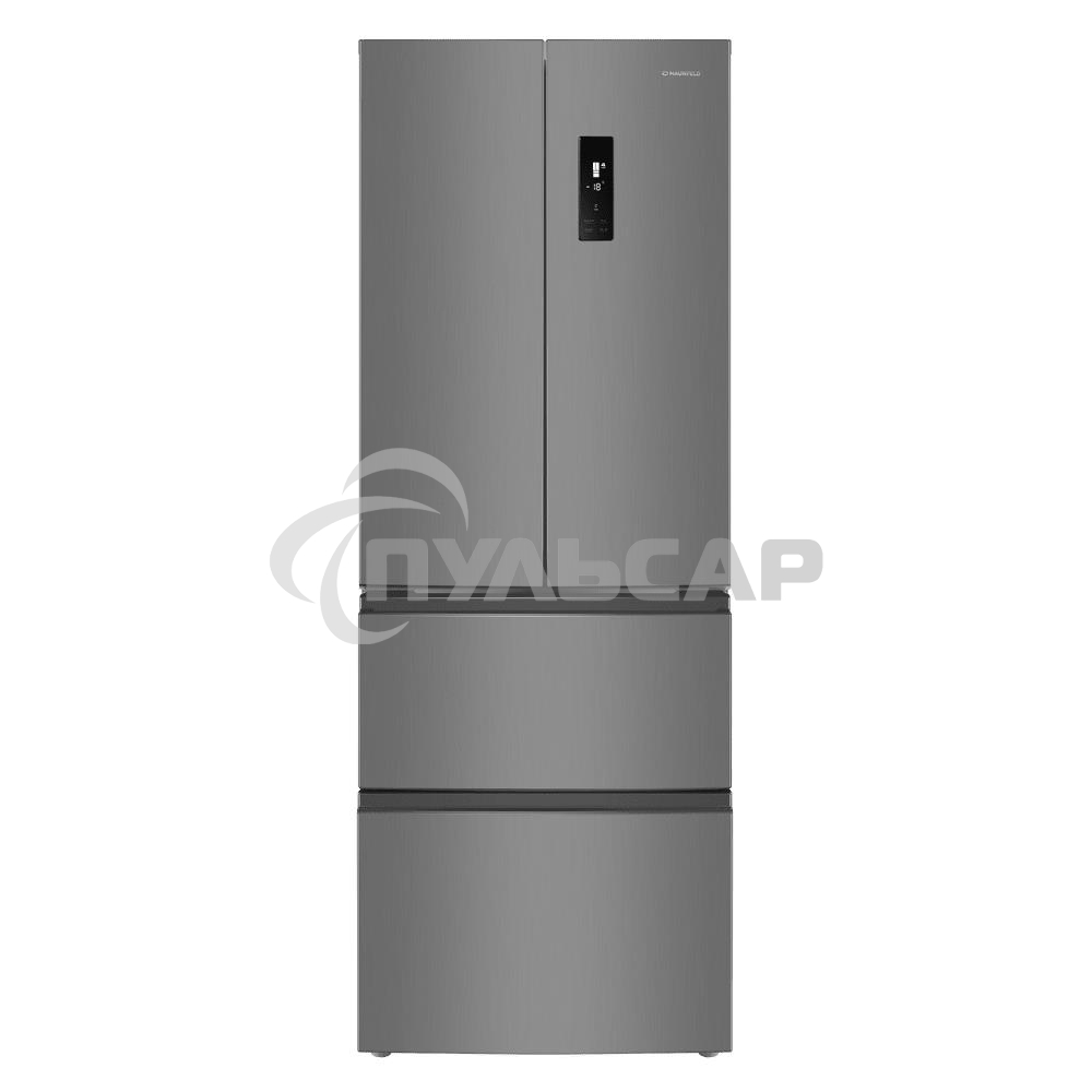 Холодильник Maunfeld MFF180NFSE01 нержавеющая сталь трехкамерный 224/113л морозилка снизу, No Frost