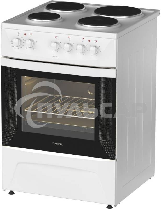 Плита электрическая Darina 1D EM 141 404 W белый/черный, конфорок 4 шт, духовка 50 л, 60 см x 85 см x 60 см