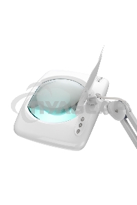 Лупа на струбцине Rexant, квадратная, 5D, с подсветкой 60 SMD LED, сенсорный регулятор яркости, белая