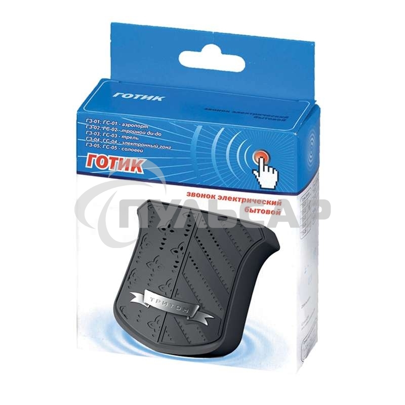 Звонок проводной Готик соловей 220В 80-90дБА черный/серебристый Тритон ГС-05