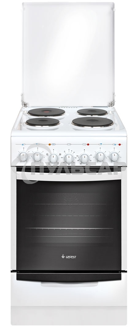 Плита электрическая Gefest 5140-02 0037 белый, конфорок 4 электрических, духовка 60 л, 50 см x 85 см x 58.5 см