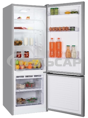 Холодильник Nordfrost NRB 122 S серебристый двухкамерный 205/70л морозилка снизу, капельная система