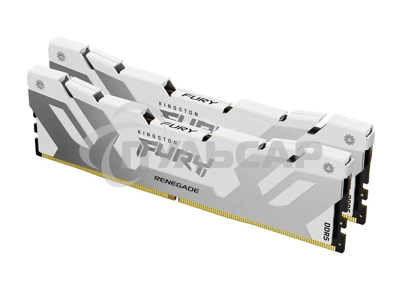 Оперативная память Kingston Fury Renegade, DDR5, 32Gb (1x32Gb), 6400MHz, CL32, DIMM, радиатор, белый