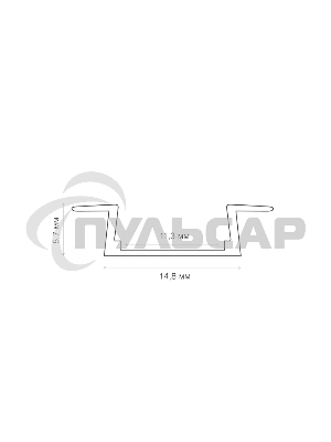 Комплект врезного алюминиевого профиля с рассеивателем, 22х6мм, 2м Rexant