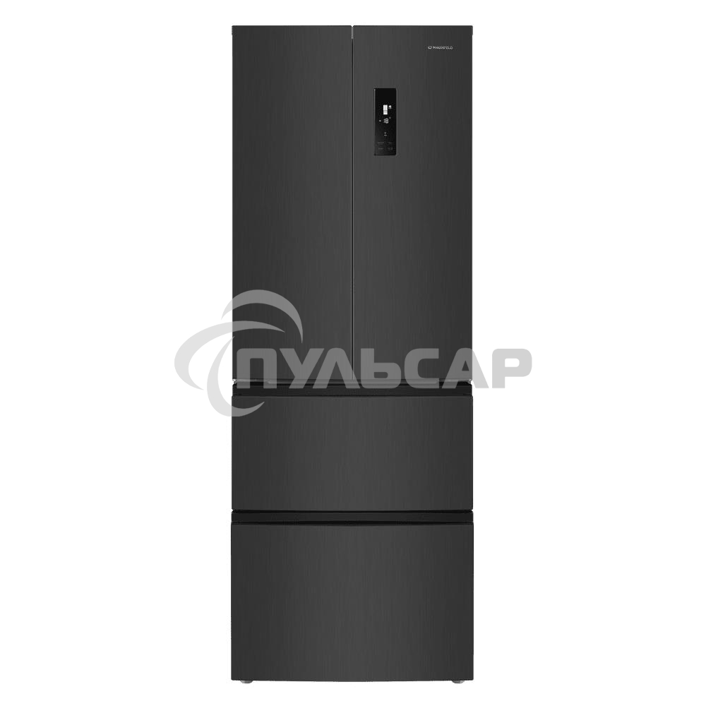 Холодильник Maunfeld MFF180NFSBE01 серый трехкамерный 224/113л морозилка снизу, No Frost