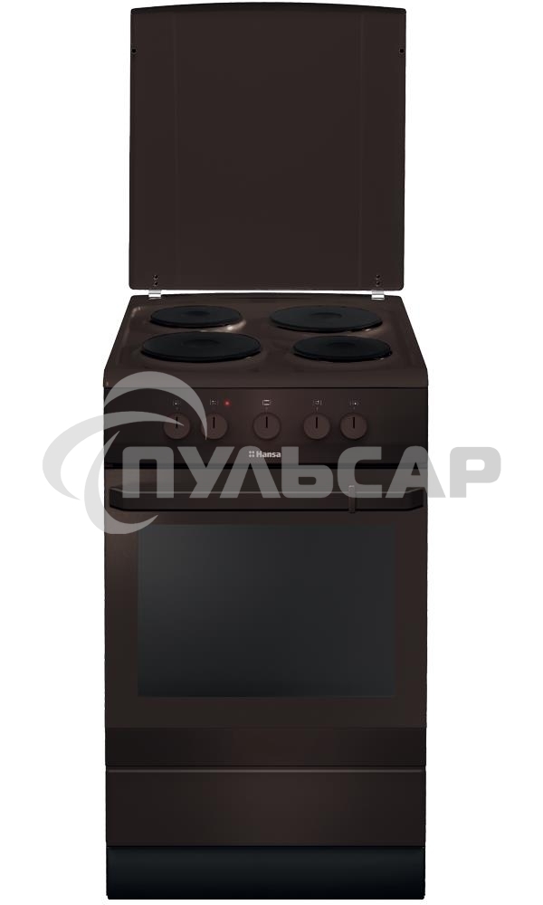 Плита электрическая Hansa FCEB53000 коричневый, конфорок 4 шт, духовка 69 л, 50 см x 85 см x 60 см